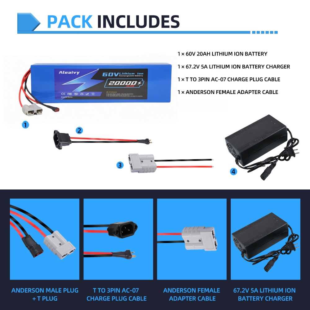 Aleaivy 60V 배터리 20AH 30AH 2170 - 60V 30Ah 21700 Battery Pack 리뷰 및 가격